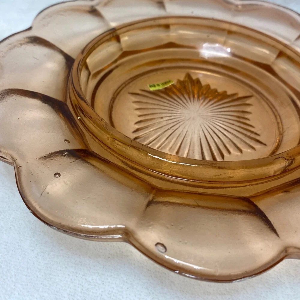 VTG Pink Mosser Glass Covered Butter/ Cheese Dish ‎ Edge Made in Taiwan NOB